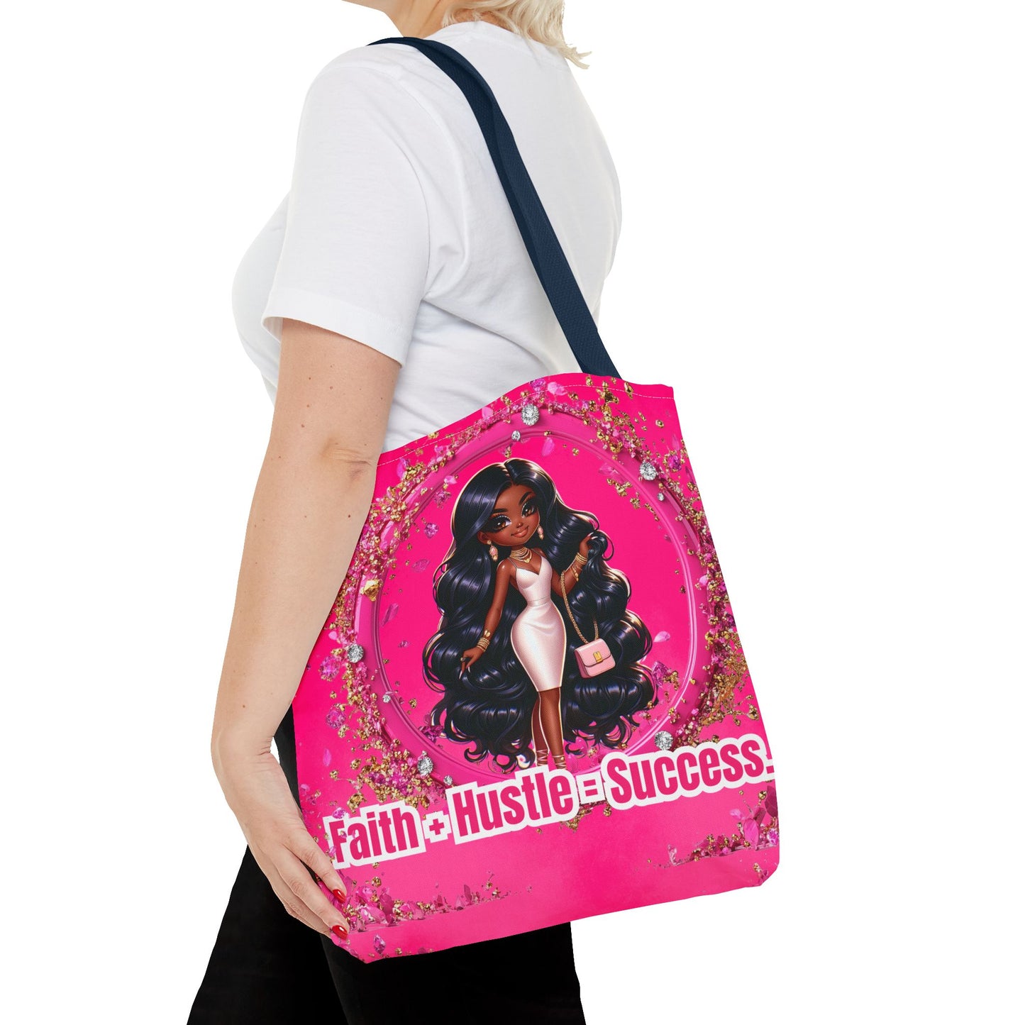 Faith Hustle Tote Bag - Inspirational Motivational Design