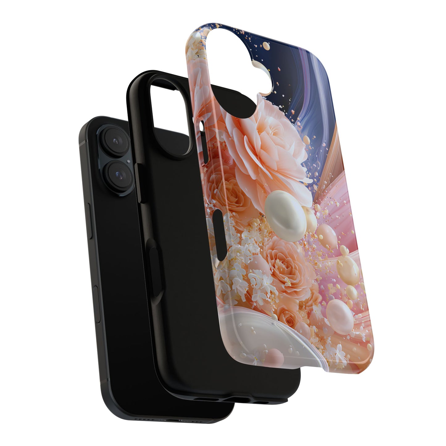 Phone Cases - Peach Pearl Elegance