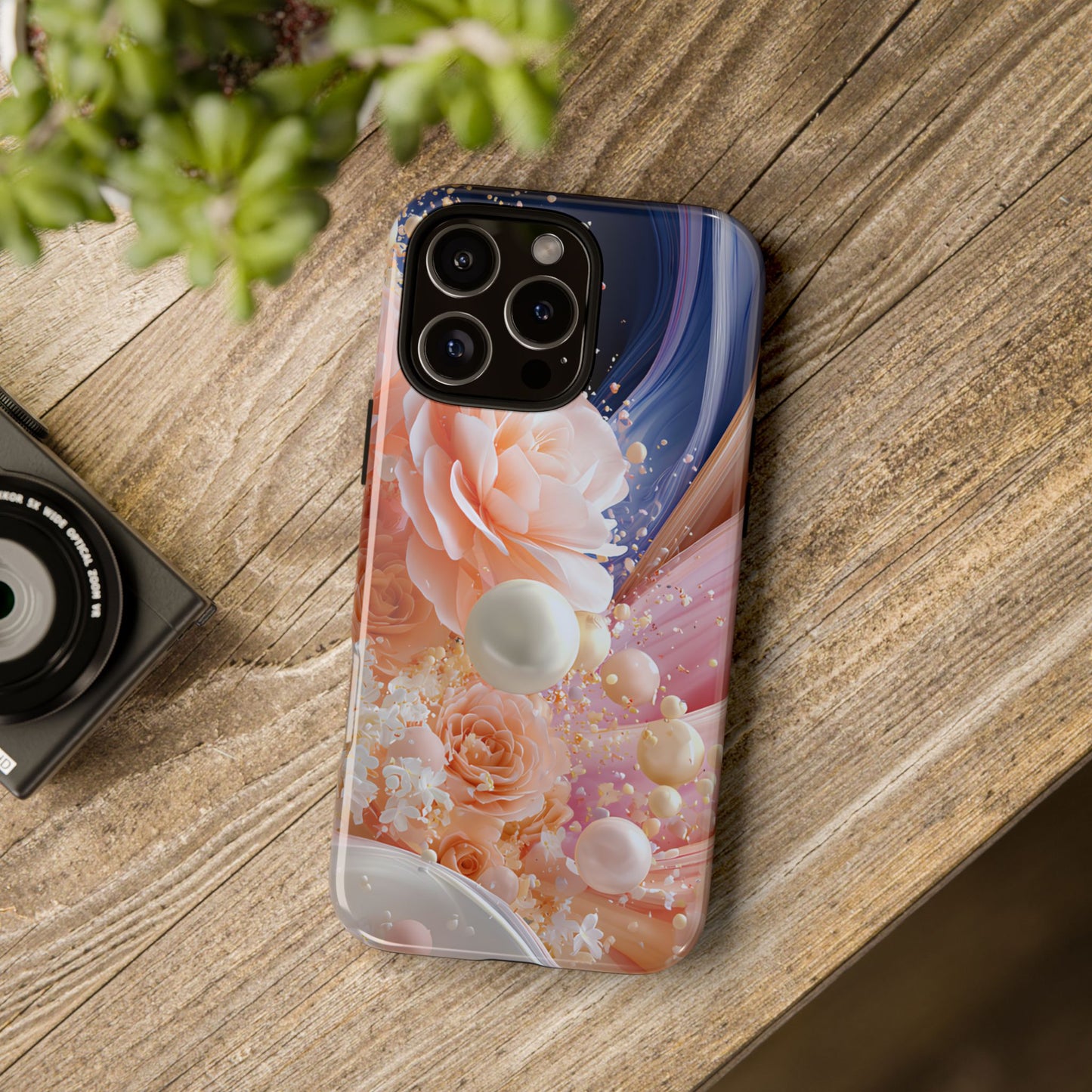 Phone Cases - Peach Pearl Elegance