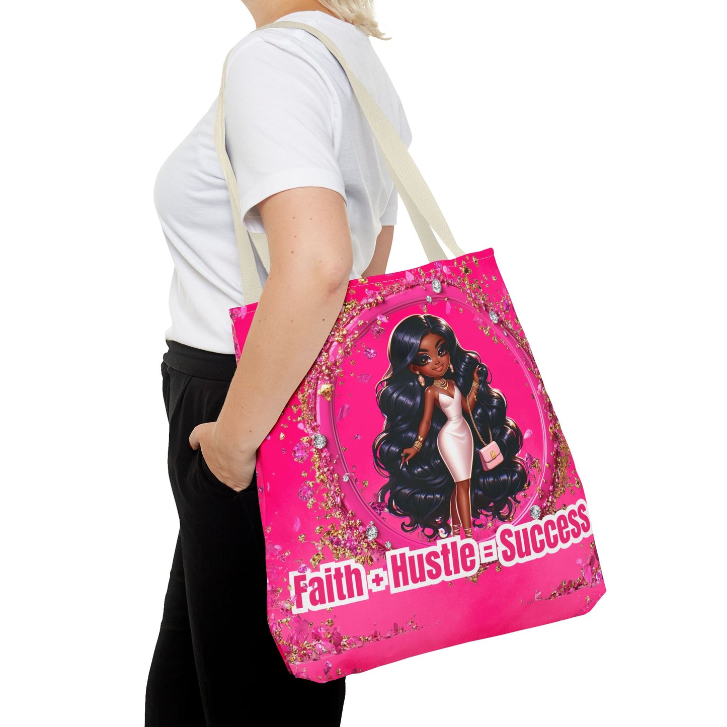 Faith Hustle Tote Bag - Inspirational Motivational Design
